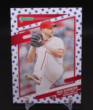 2021 Donruss Baseball Max Scherzer Variation Independence Day Parallel Nationals
