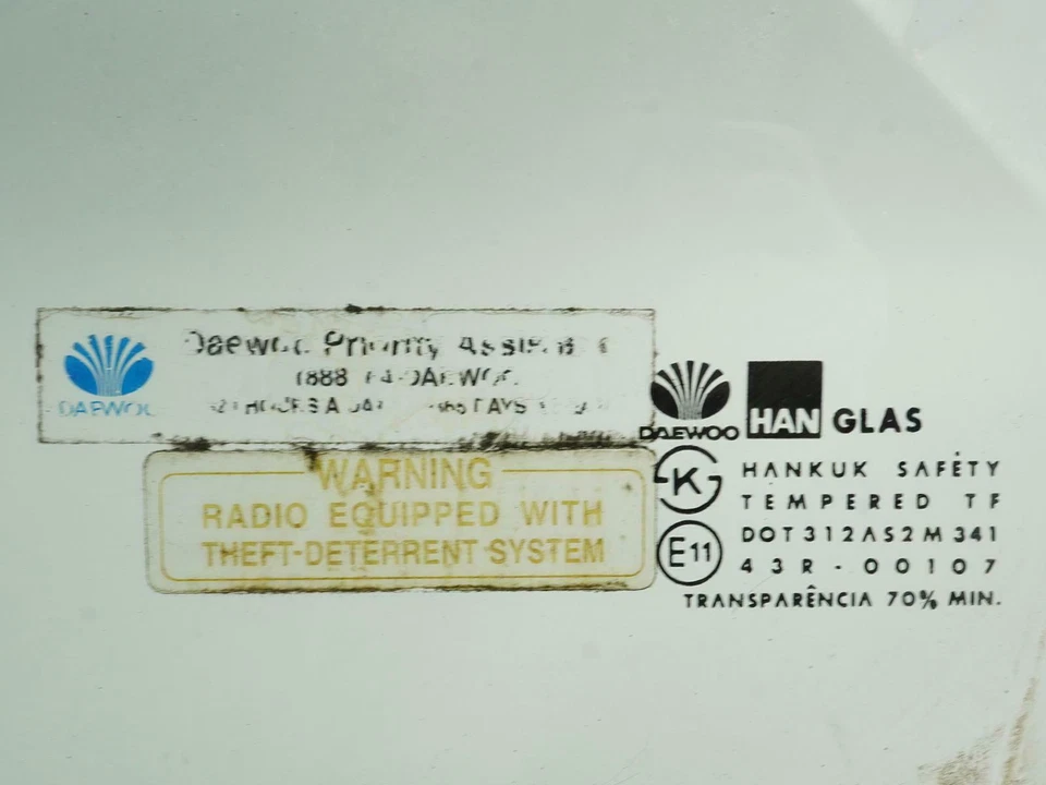 1997 - 2002 Daewoo Leganza Window Glass Door Front Left Driver Side Lh Oem - Image 3 of 4