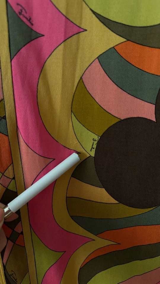 Vestido Emilio Pucci Vintage - S/M Retro Años 60 Exclusivo Sak's Italia 32" Cintura Cremallera Foto 3 de 4