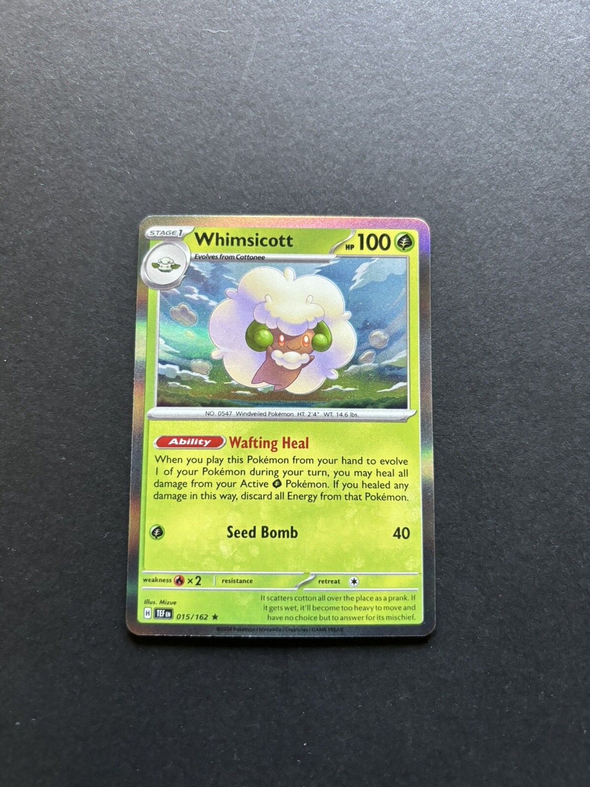 2024 Pokémon Temporal Forces - Whimsicott Holo No. 15/162