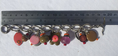 Bracelet Collector Signé Taratata - Multicolore, Charms En Métal, émail, Acrylique