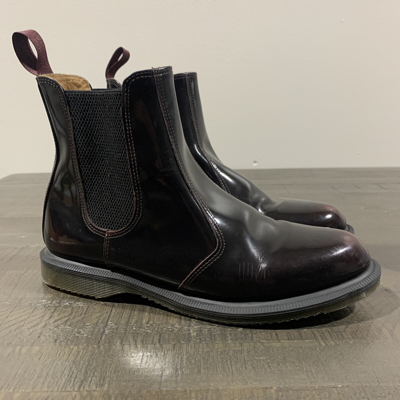 dr martens kensington flora burgundy chelsea boots