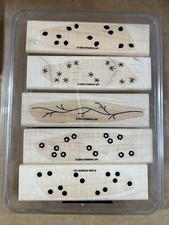 STAMPIN UP 2005 JUST VINE SET OF 5 WOOD RUBBER STAMPS NEW DECRATIVE