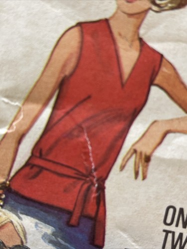 UNCUT Vintage 1969 Butterick 5687 Sz 16 Bust 38 Easy Tank Top Sleeveless Blouse - Picture 6 of 12