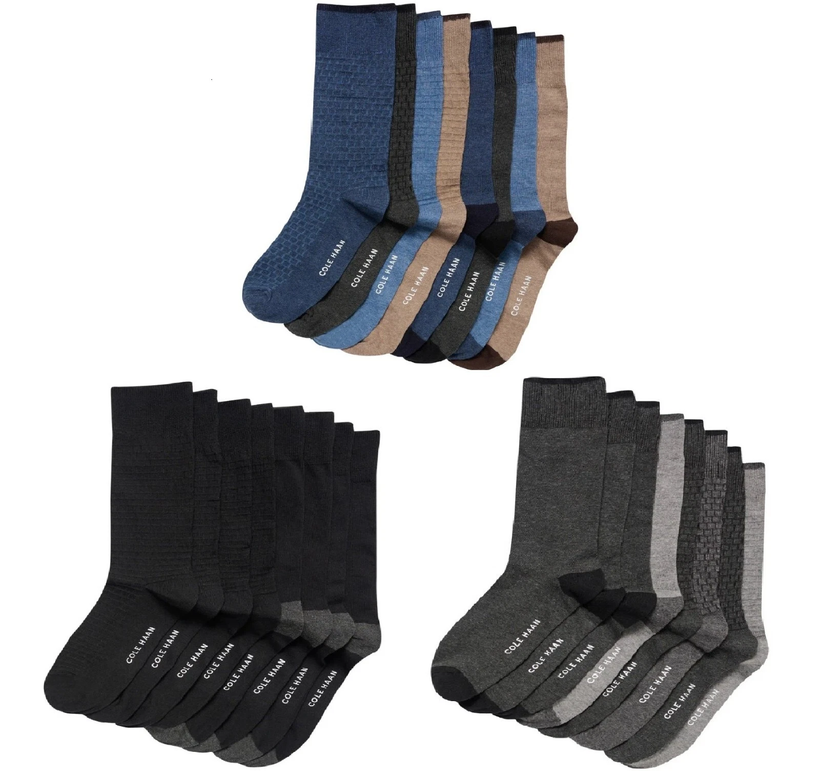 Cole Haan Men's Casual Dress Socks 8 Pairs, Fit Men's Shoe Size 7-12
Opens in a new window or tab