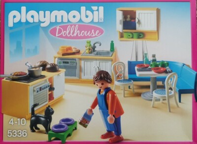PLAYMOBIL 5336 Einbauküche Mit Sitzecke – Spielzeugküche Mit Figur, Katze & Zubehör