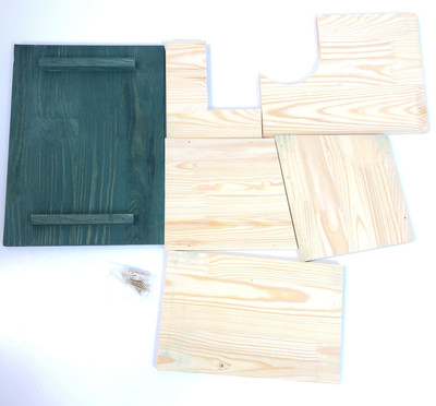 dobar  Igelhaus Bausatz aus Massivholz, Igelschlafplatz 34,5x27x24 cm, Grün