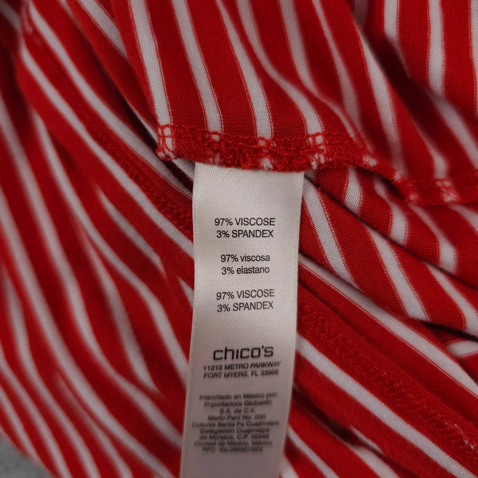 Zenergy Chicos 束腰上衣女式 2 US L 橙色红色条纹绑带袖侧拉链 — 第 4/4 张图片