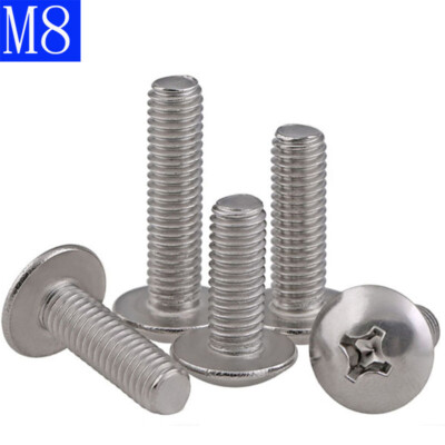 M8 304 Stainless Steel Phillips Pan Cross Drive Truss Head Machine Screws A2-70