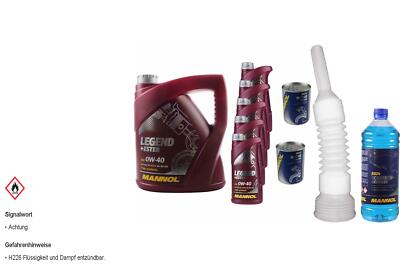 9L MANNOL Motoröl SAE 0W-40 LEGEND+ESTER inkl. Additiv Auslaufschlauch Reiniger