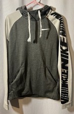Nike Hoodie Womens Gray Dri Fit Pullover Swoosh Running Cowl Neck Medium R47