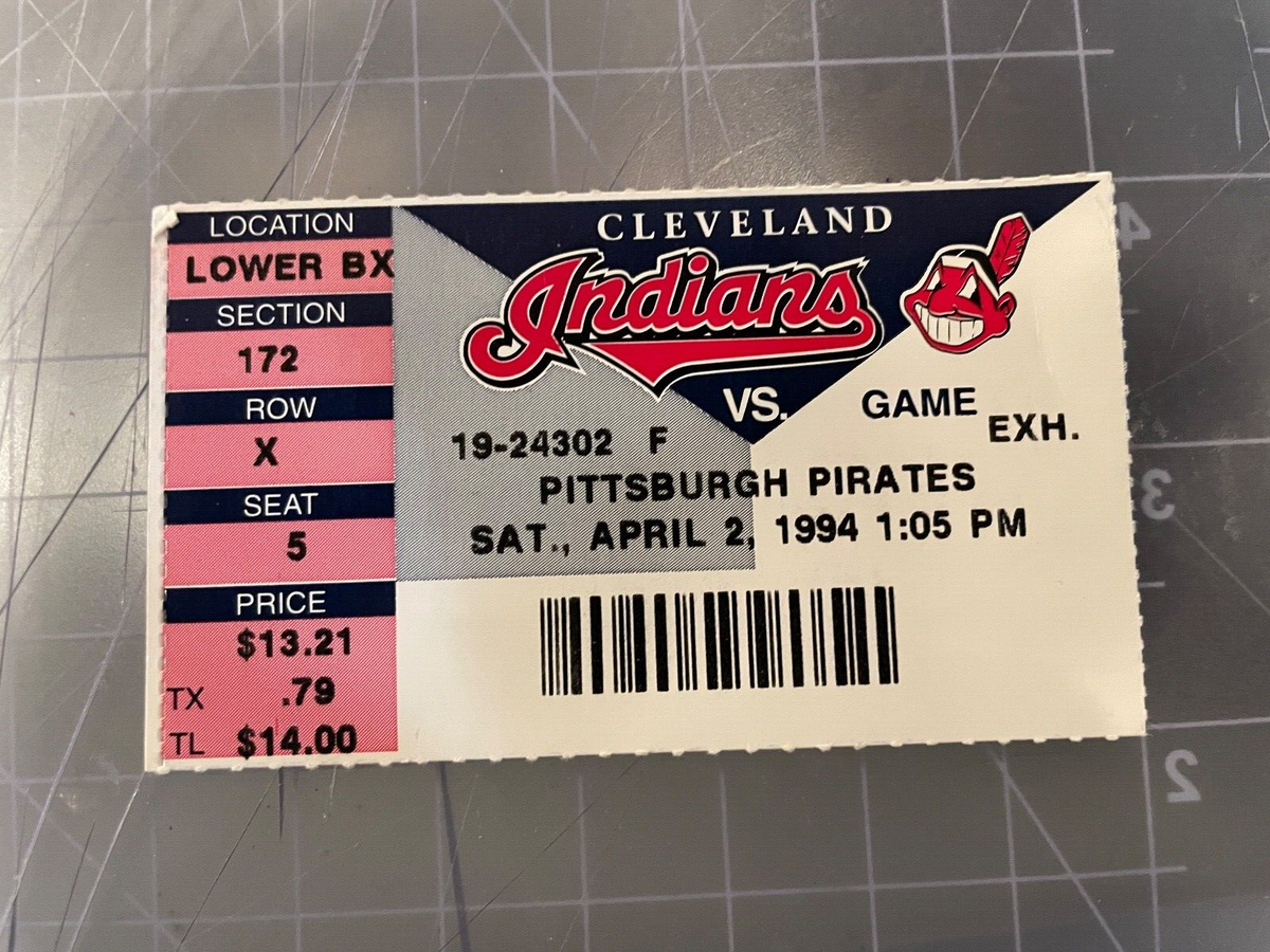 4/2 1994 PIRATES CLEVELAND INDIANS 1ST GAME EVER JACOBS FIELD