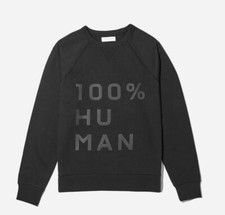 NWOT Everlane Mens Sweatshirt Small 100 Human Typography 100 Cotton Black