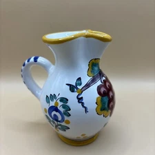Slovakia Ceramic Pottery Mini Vase/Pitcher with Handle