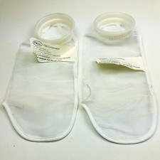 2pk 800 Micron Pond Filter Bag Sock W Plastic Ring 3-5/8 x 14 In Mesh Polyester