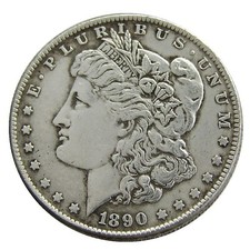 1890 $1 Morgan Silver Dollar Coin Brilliant U...
