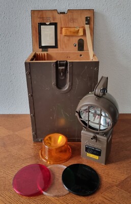 BW Handleuchte von Eisemann /Bosch KEB 130/1 in original Kiste mit Zubehör 1966