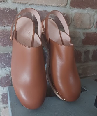 J. Crew Convertible Brown leather clogs.   Size - 7  1/2, NWOB.