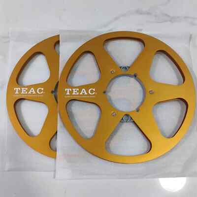 One Pair 10.5'' Gold 1/4'' Empty Tape Reels For Reel To Reel Tape Recorders