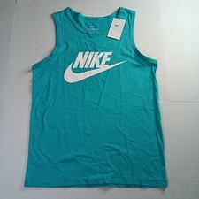 Nike Sportswear Icon Futura Tank Top Men  s S Small AR4991-345 Teal Green /White