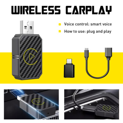 Wireless Carplay Android Auto Adapter 2 in 1 Mini Box Plug&Play Wireless Dongle