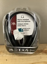 CYBER ACOUSTICS STEREO HEADSETS AC-401 HEADPHONE W/MICROPHONE AC401