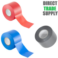 2 PACK PVC Builders Tape 50mm x 33metres Blue Red Grey Joint Tape Construction