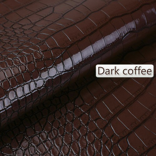 Tela de cocodrilo cuero sintético brillante material de cuero sintético DIY zapatos bolso cinturón - Imagen 13 de 22