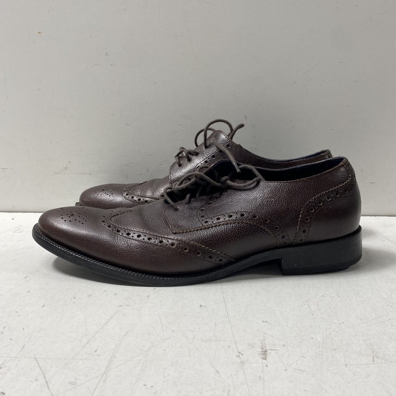 Cole Haan Williams Wingtip Brogue Dark Brown Pebble Grain Derby Size Men's 8 M