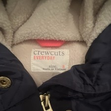 Crewcuts Everyday Girls Parka Coat Navy Size 8 Hooded Insulated Zip