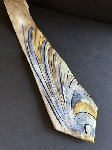 J Garcia Birdland Men’s Silk Tie Necktie 60” X 3.75” Collection 50 Yellow Gray - Picture 14 of 17