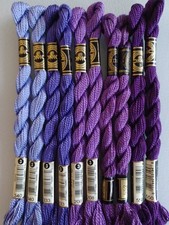 10 NEW, UNUSED, GENUINE DMC PERLE / PEARL EMBROIDERY THREAD SIZE 3. SET 20.