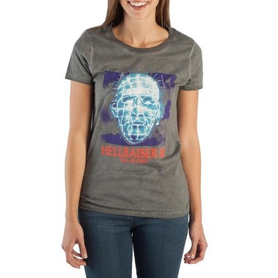Size XS - Hellraiser 3 Hell on Earth Ladies Woman's Juniors T Shirt Grey Horror