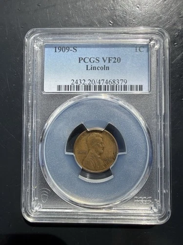 1909-S Lincoln Wheat Cent PCGS VF20