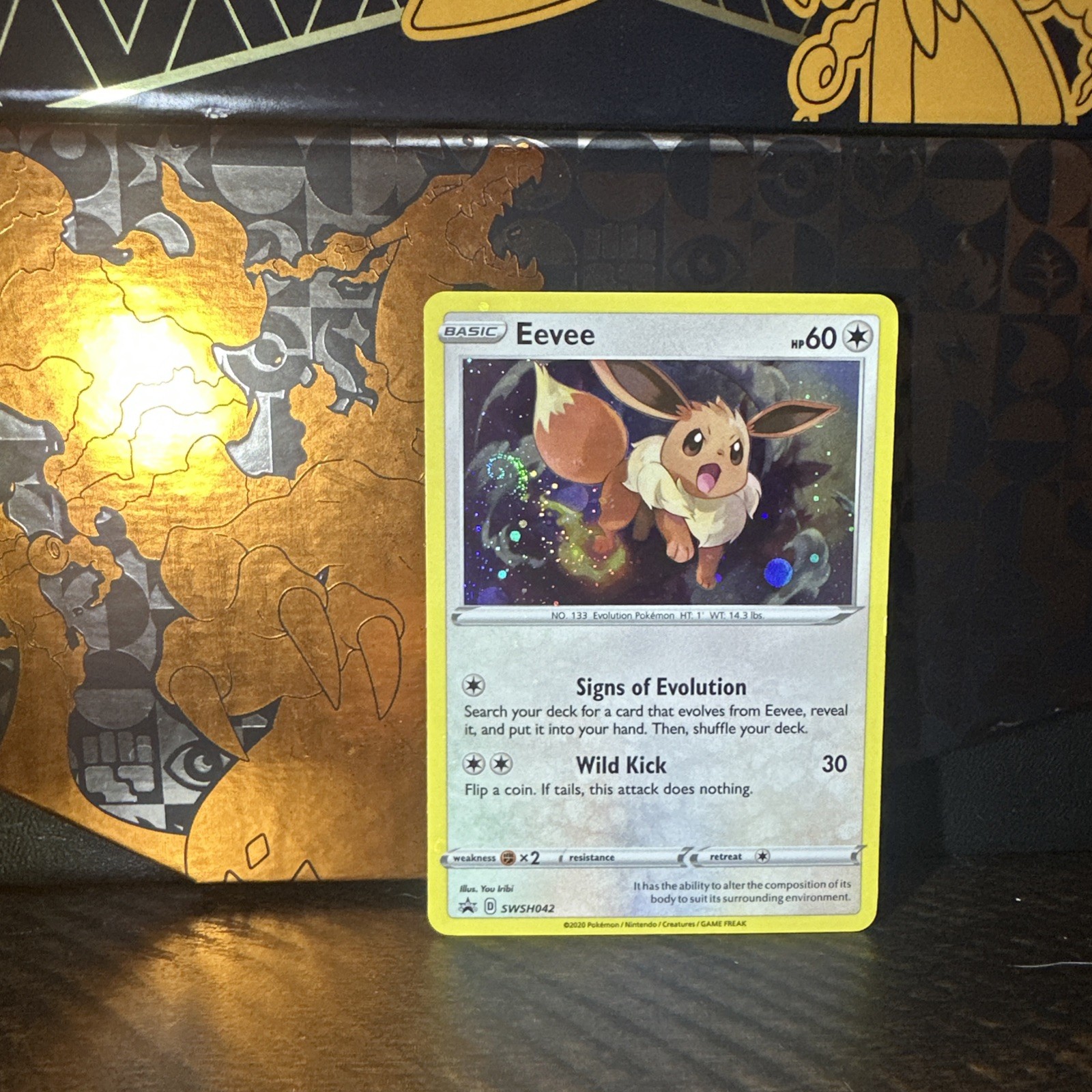 🌀🌀Eevee SWSH042 Black Star Promo Pokemon NM 2020 HD GALAXY SWIRL🌀🌀