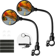 Handlebar Mount Bicycle Rear Mirror 22mm-32mm Black Adjustable Rotatable