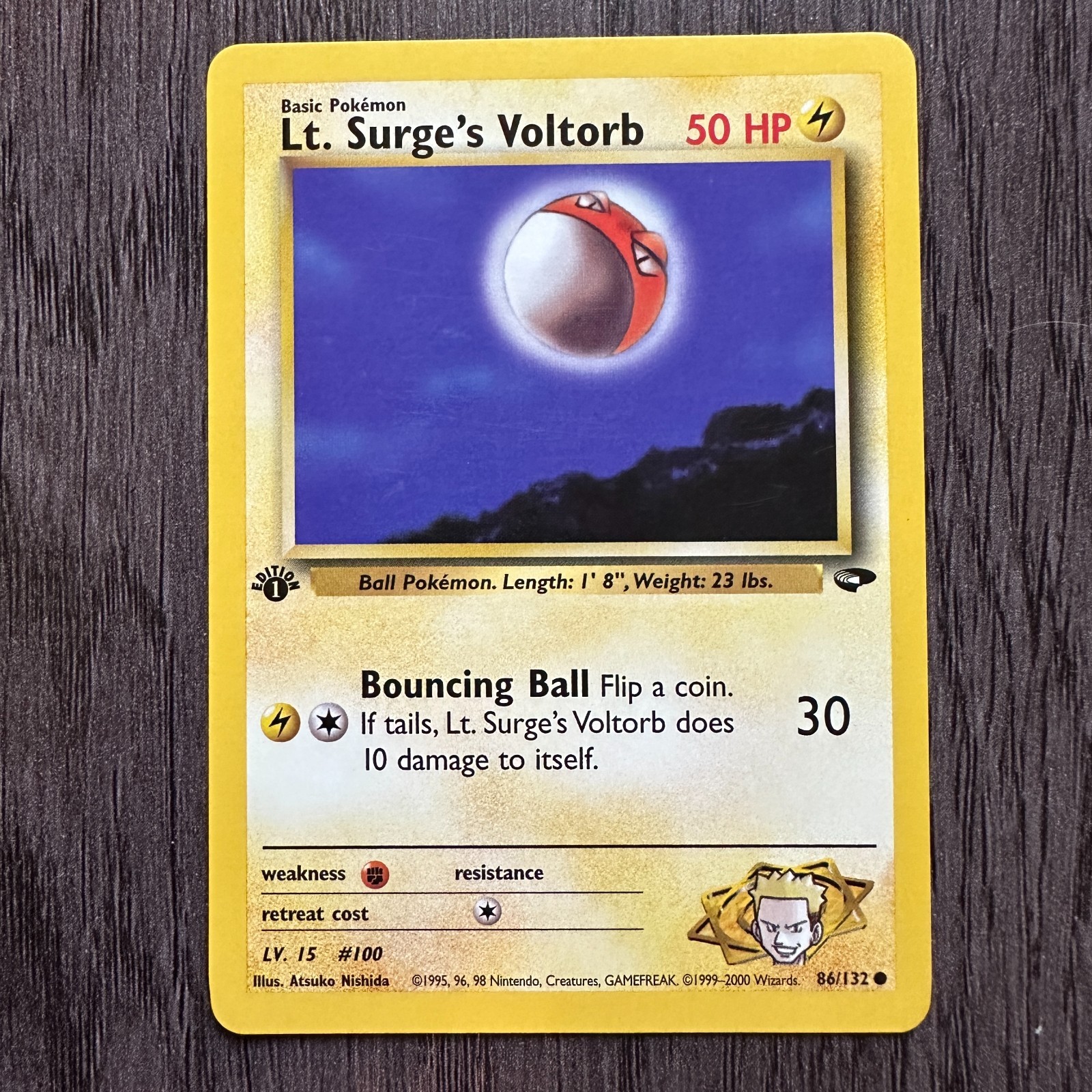 Lt. Surge's Voltorb 86/132 Gym Challenge 1st Edition NM Pokemon Card TCG