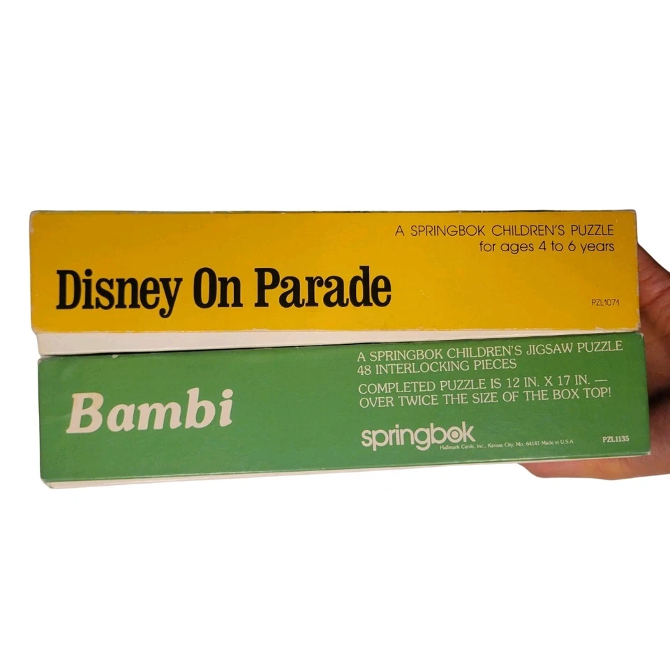 Vintage 1970s Set of 2 Disney On Parade And Bambi Jigsaw Puzzles 48 Pieces 12x17 - Image 3 of 3