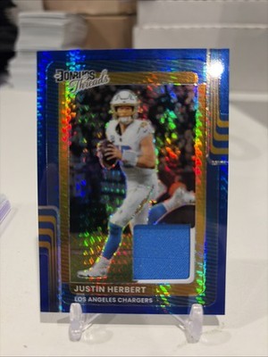 2025 Donruss Optic Justin Herbert Threads Blue Hyper 