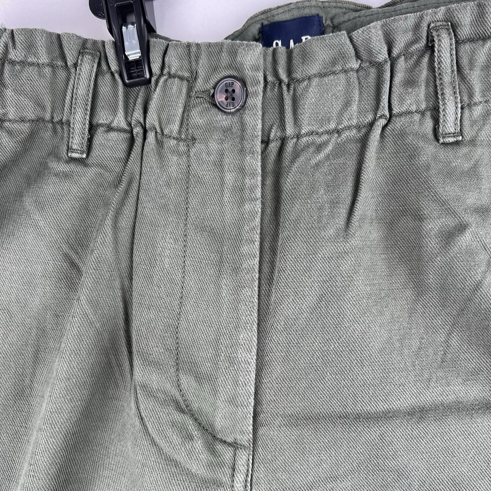 GAP Easy Twill Pants Green Size M Elastic Waist Relaxed Fit New image 8