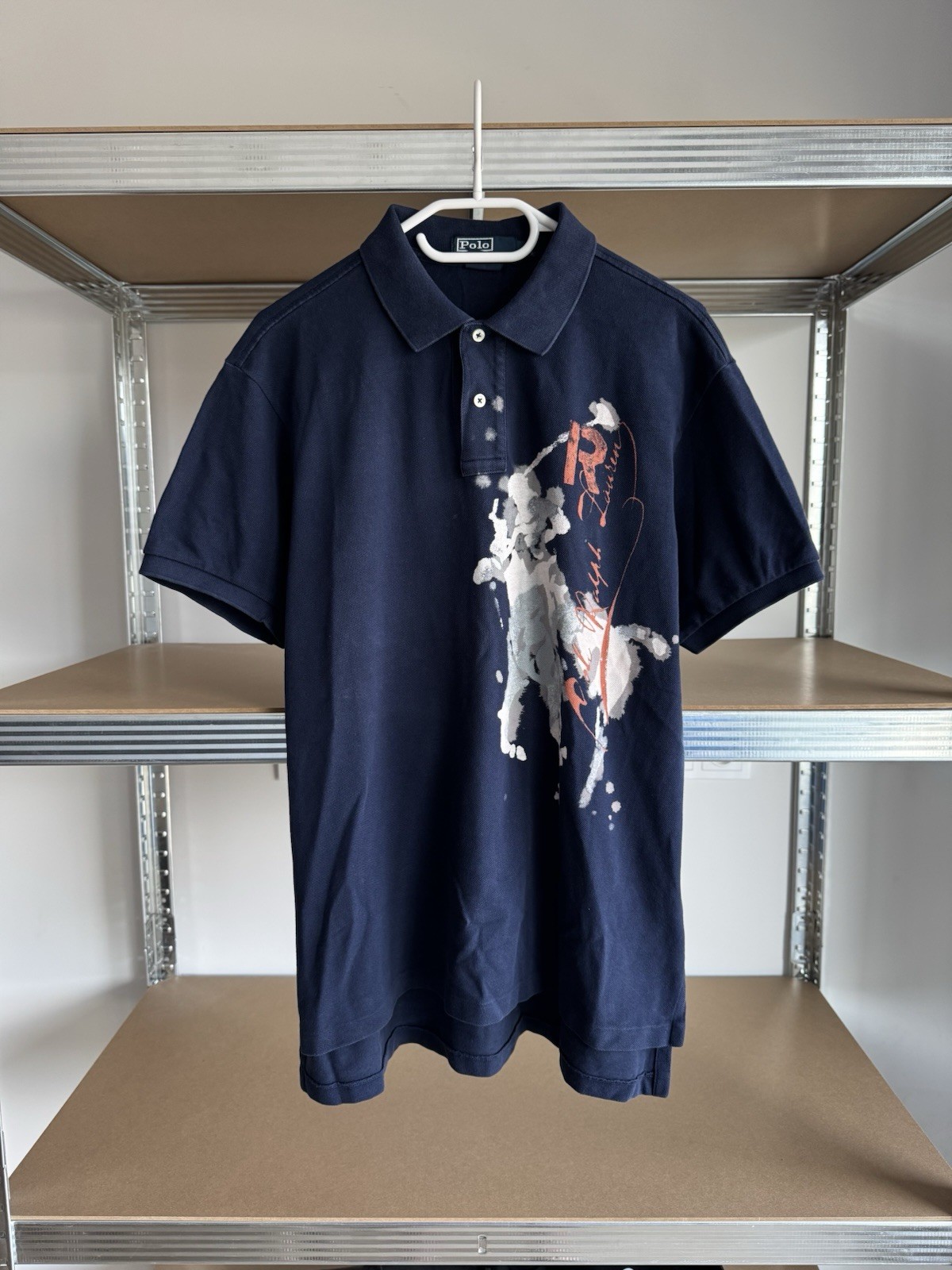 Vintage Polo Ralph Lauren Big Pony Graphic Polo Rugby Shirt 90s Mens Size L