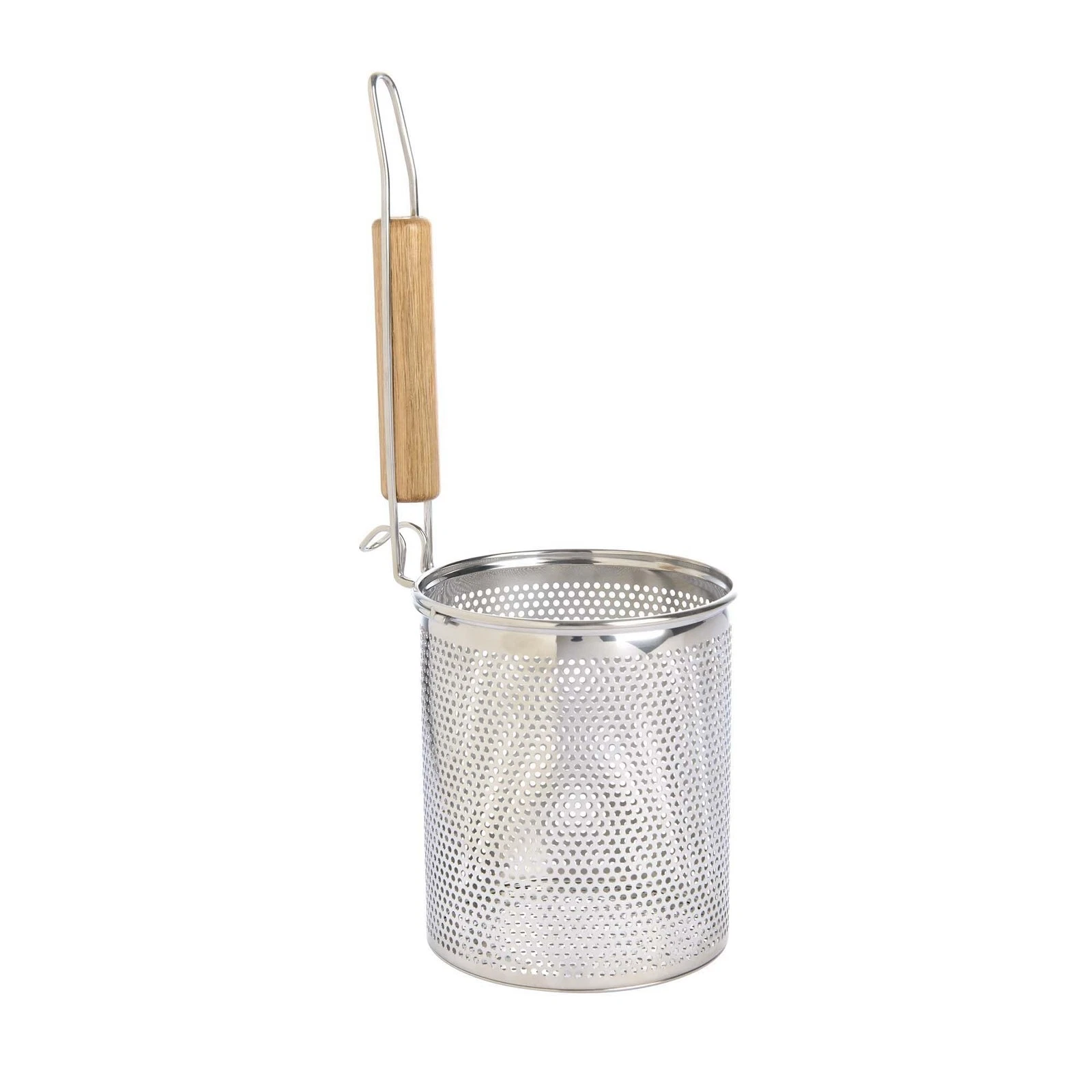 Deep Noodle Spider Strainer, 5.3-Inch Pierced 18/8 Stainless Steel Basket Wit...