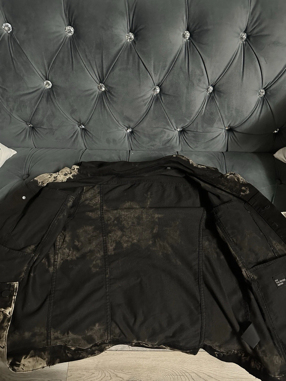 Monfrere Sandstorm Black Acid Wash Denim Jacket Size Small. image 6