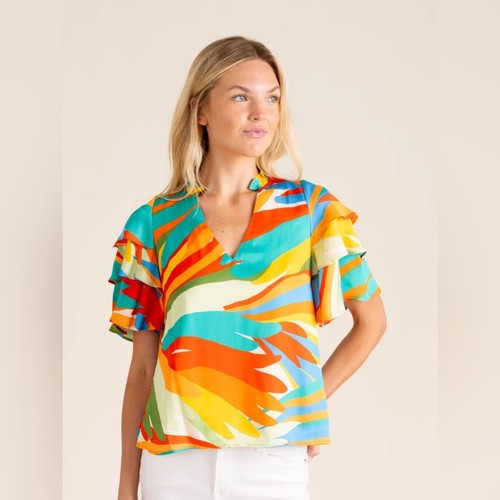 Alden, ALDEN ADAIR Sandra Top in Agave Size Extra Large.