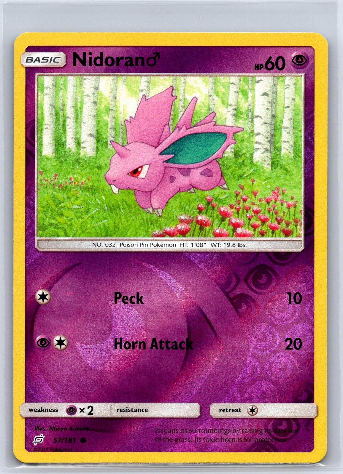 Nidoran M 57/181 Common Team Up Pokemon Reverse Holo NM/M 627b-51