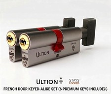 ULTION One Star PLUS 45/50 Thumb-turn Euro Cylinder Lock Pair - Keyed Alike 