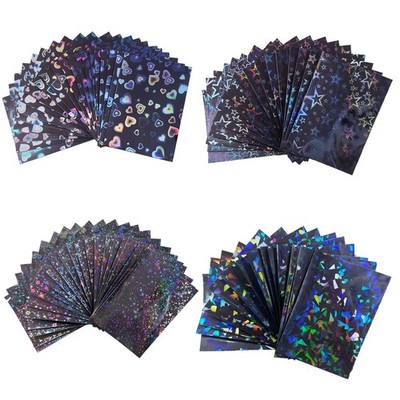 200 Pcs Kpop Photocard Sleeves - Laser Flashing Holographic Card 4 Colors