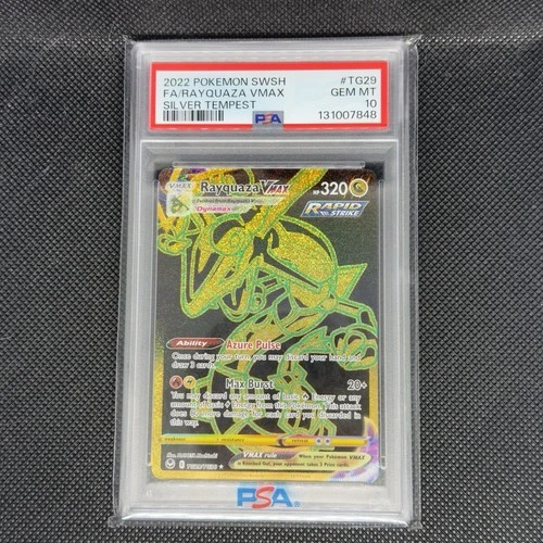 2022 Pokemon Rayquaza VMAX Full Art Silver Tempest PSA 10 #TG29 RARE Holo Foil