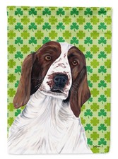 Caroline's Treasures Welsh Springer Spaniel Shamrocks House Flag SC9300CHF