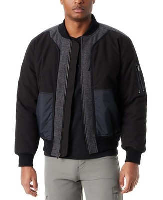 Bass Outdoor Mens Regular fit Mixed Media Jacket Coat Large Black Solid Full Zip